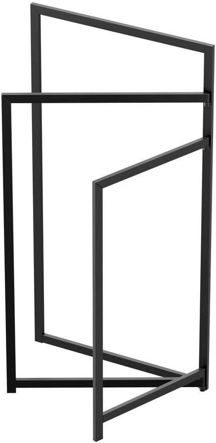 Floorstanding 3-Tier Rectangle Towel Rack, Matte Black