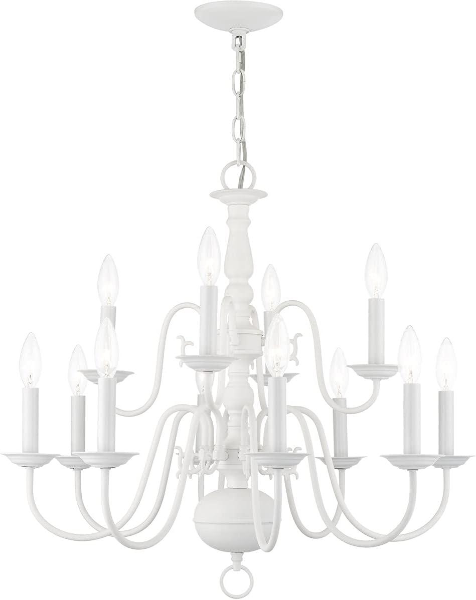 Livex Lighting Williamsburgh 12 - Light Chandelier in  White