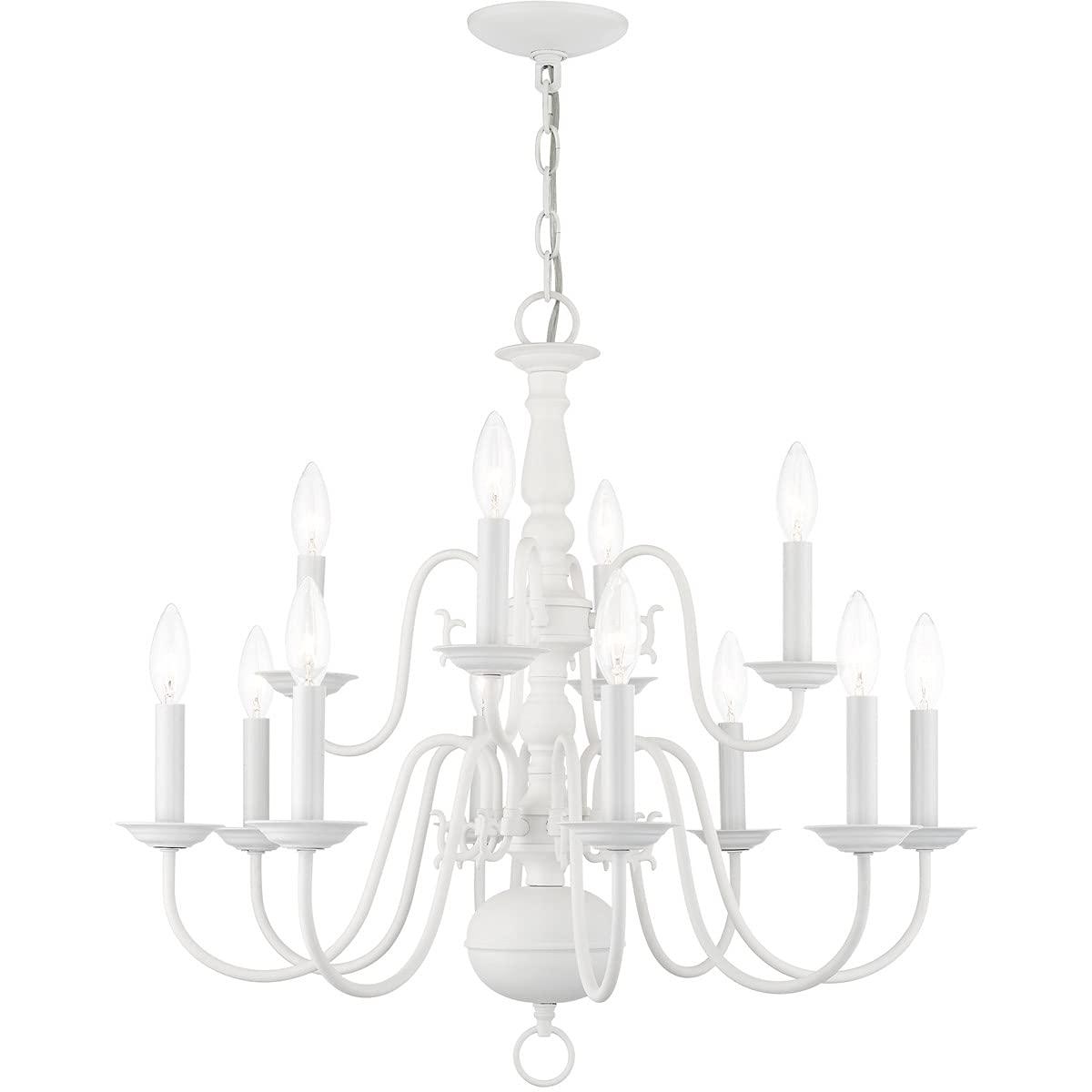Livex Lighting Williamsburgh 12 - Light Chandelier in  White