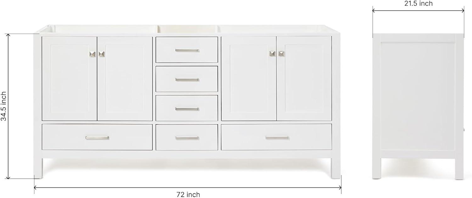 Ariel A073d-Bc Cambridge 72" Double Free Standing Vanity Cabinet Only - White