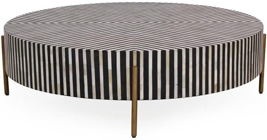 Moe's Home Collection Chamaeu 48" Round Iron/Resin Coffee Table in Multi-Color