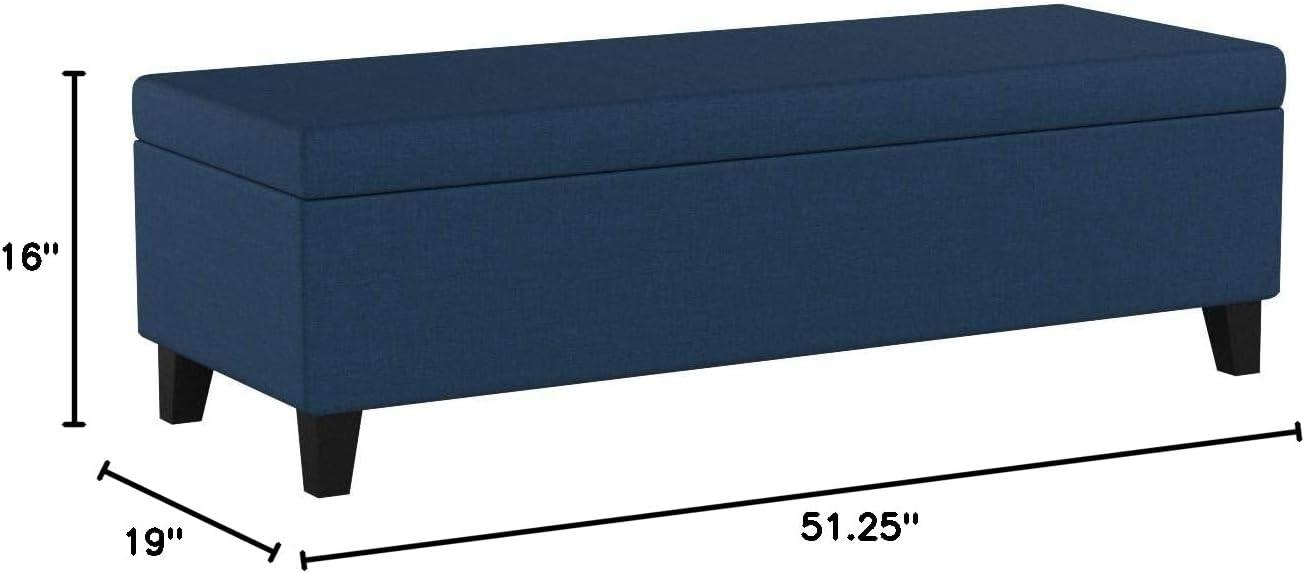 Christopher Knight Home York Storage Ottoman Navy Blue: Upholstered, Wood Frame, No Assembly Required