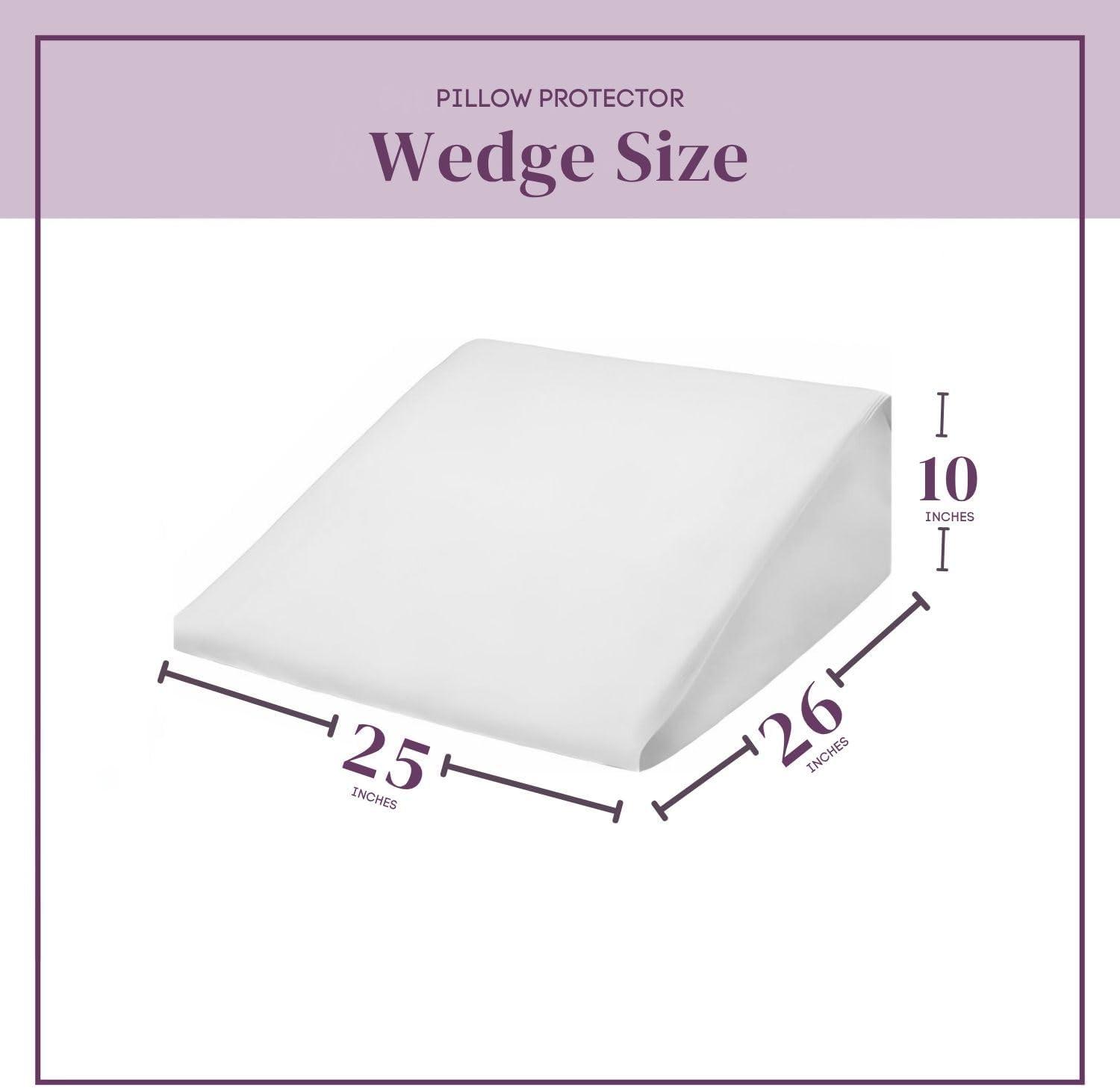 Circles Home 100% Cotton Wedge Pillow Protector with Zipper – (25x25x10x2)