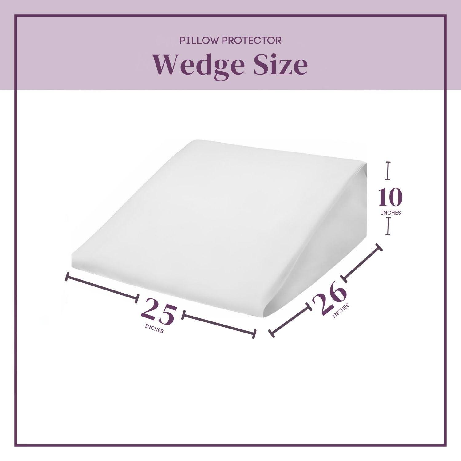 Circles Home 100% Cotton Wedge Pillow Protector with Zipper – (25x25x10x2)
