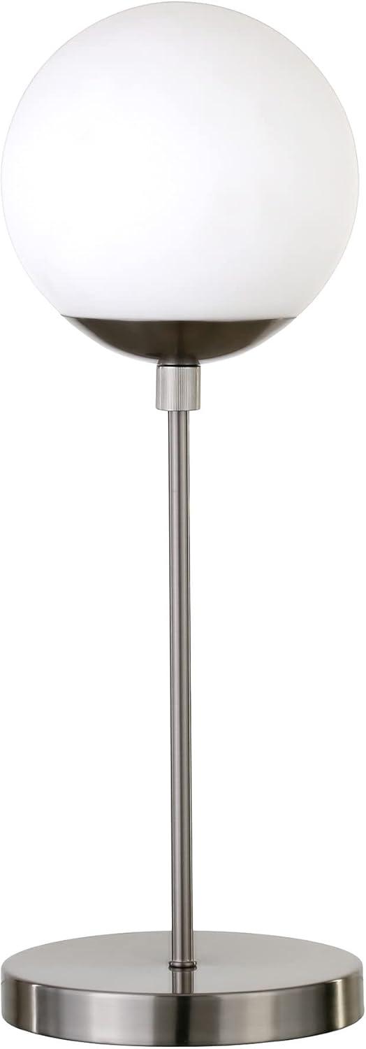 Theia 21'' Brushed Nickel Modern Globe and Stem Table Lamp