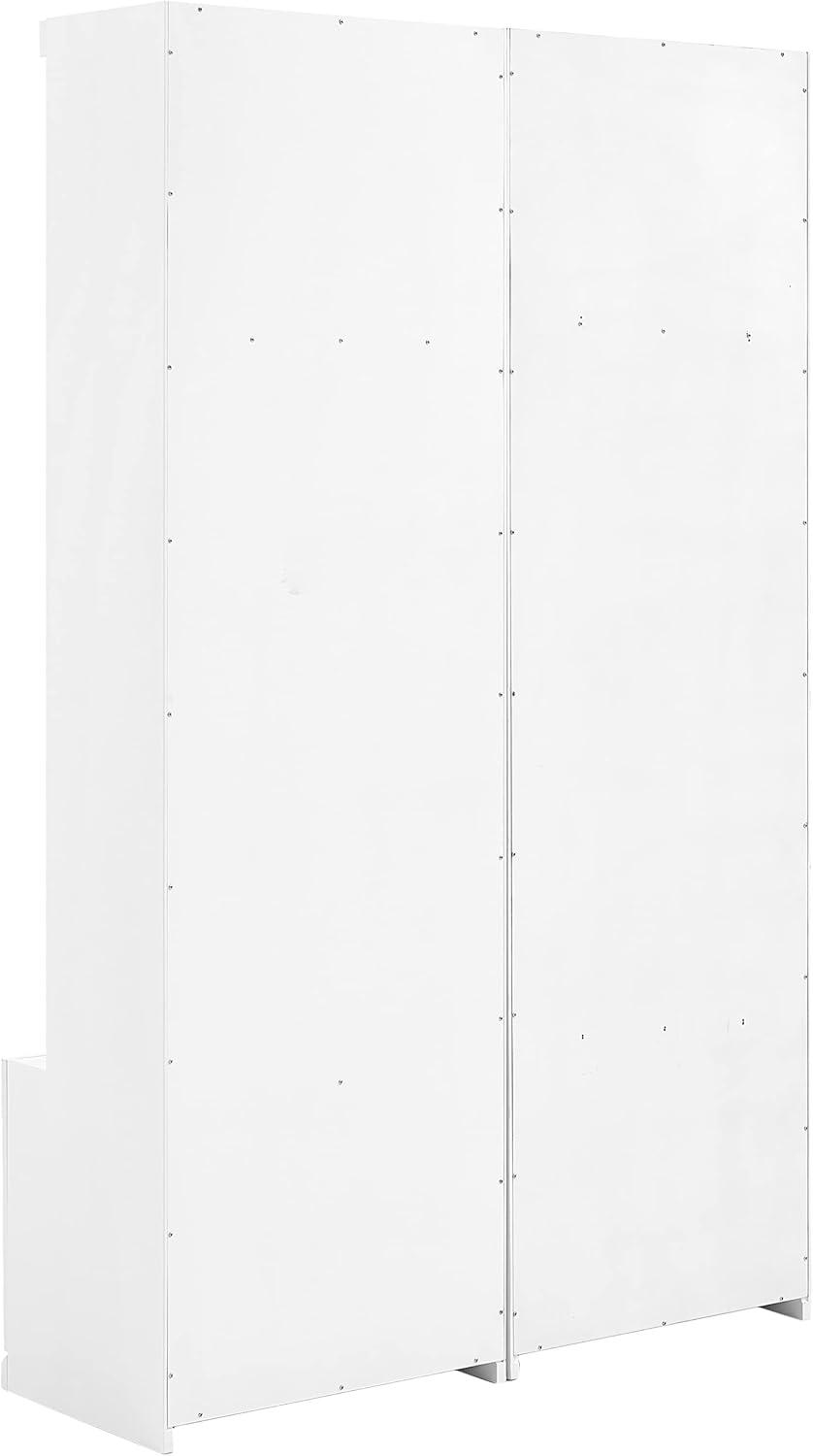 2pc Harper Entryway Hall Trees White - Crosley: Organizer with Bench, 8 Coat Hooks, Label Drawers