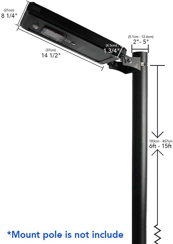 eLEDing Solar Power AI-Smart 1600 Lumens Cree LED Area Parking Light in Black
