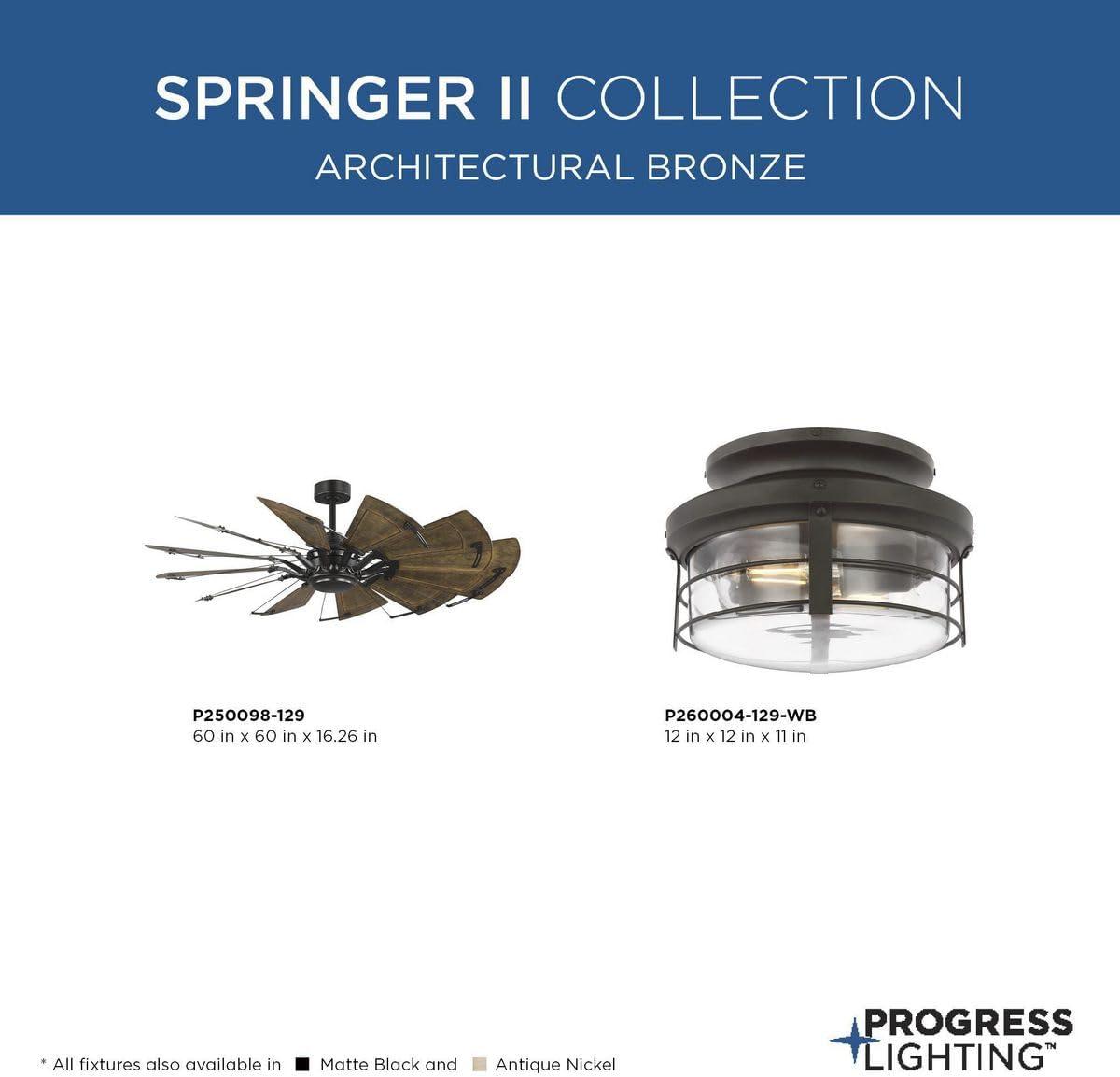 Progress Lighting - Springer II - 12 Blade Ceiling Fan In Farmhouse Style-16.26