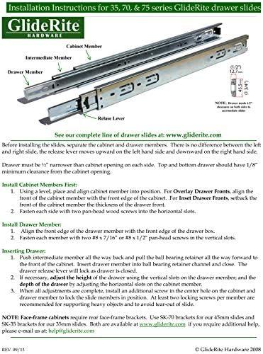 16" Steel Side Mount Full Extension Drawer Slides