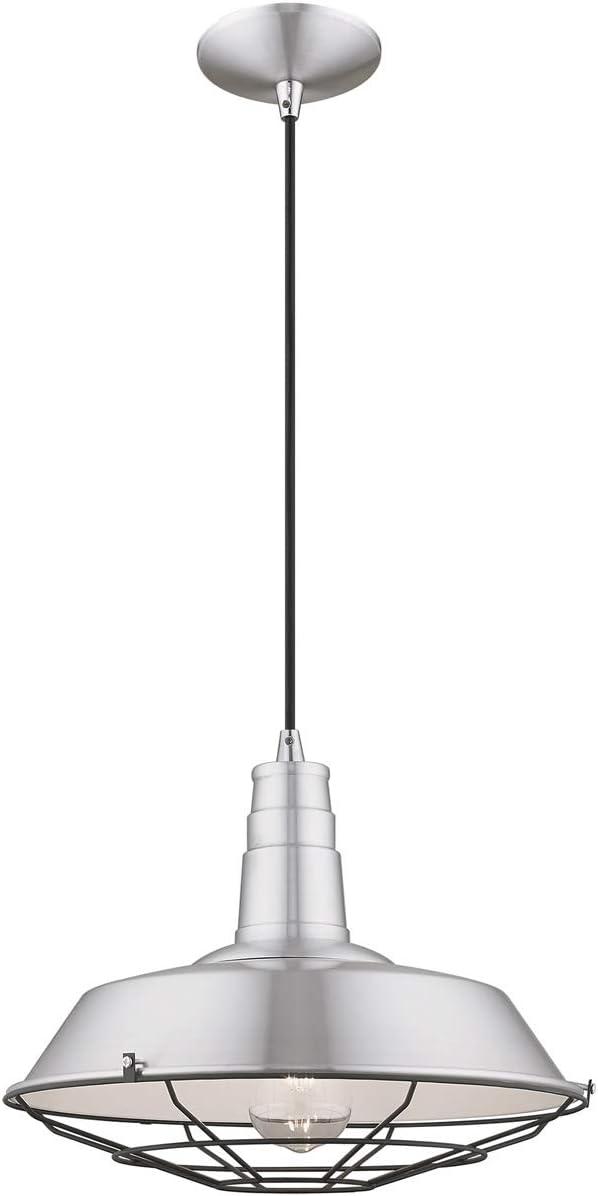 Livex Lighting Metal Shade 1 - Light Chandelier in  Brushed Aluminum