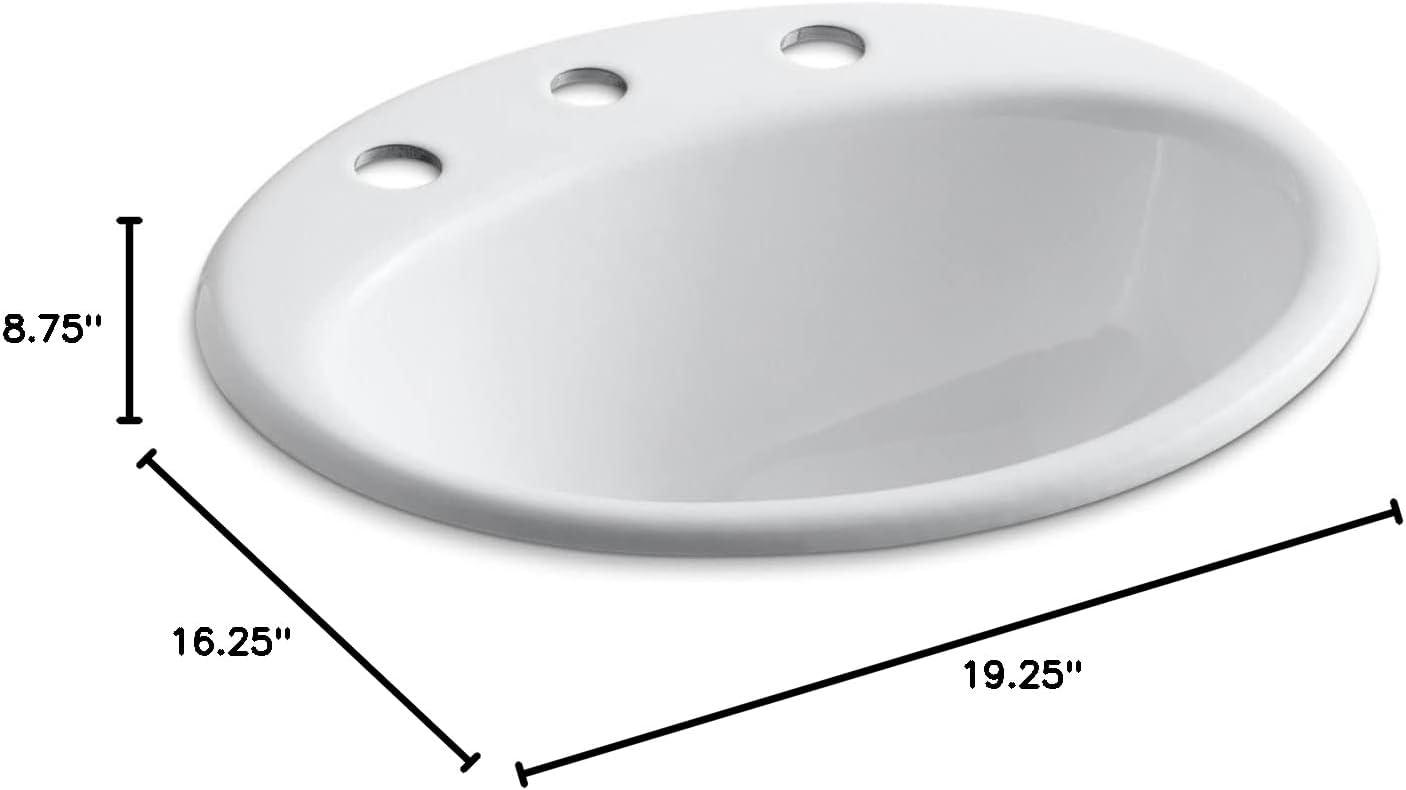 Farmington Self Rimming Bathroom Sink with Center