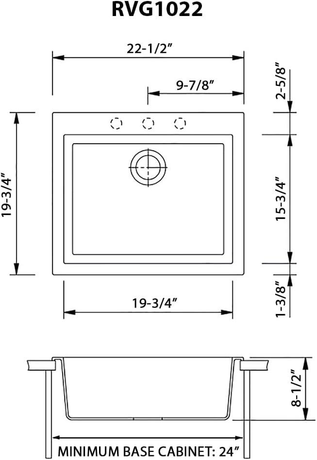 Ruvati Ruvati epiGranite Drop-in Topmount Granite Composite Kitchen Sink RVG1022WH