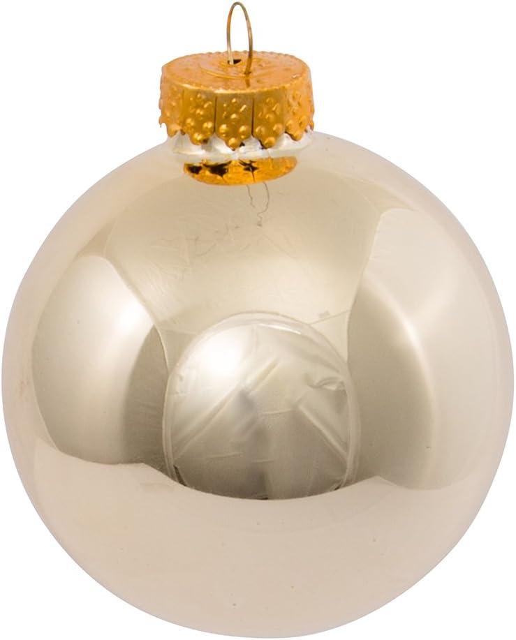 Kurt Adler 65MM Shiny Gold Glass Ball Ornaments, 6-Piece Box Set