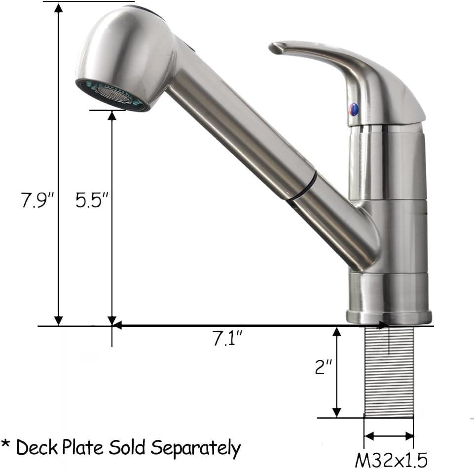 Brushed Nickel Stainless Steel Pull-Out Kitchen Faucet