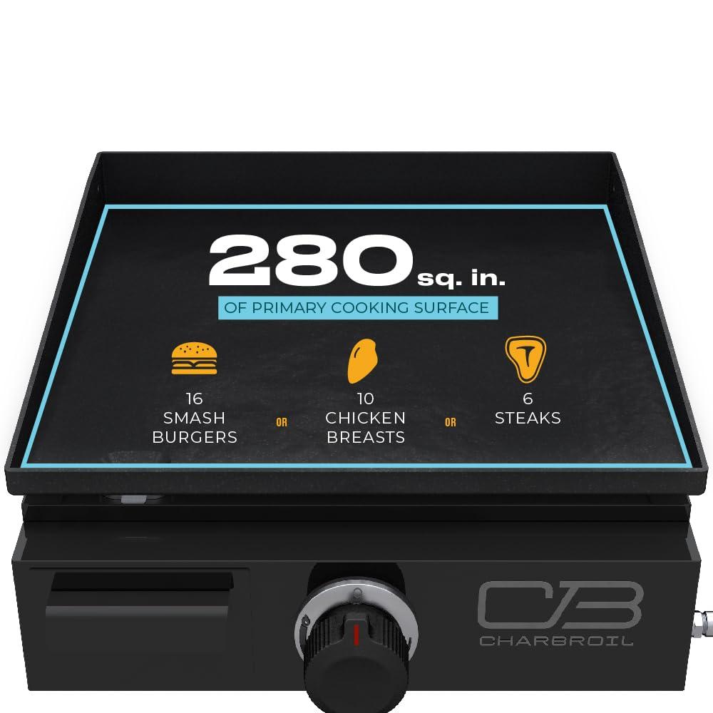 Charbroil Performance Series 17" Portable Flat Top Gas Griddle, Black