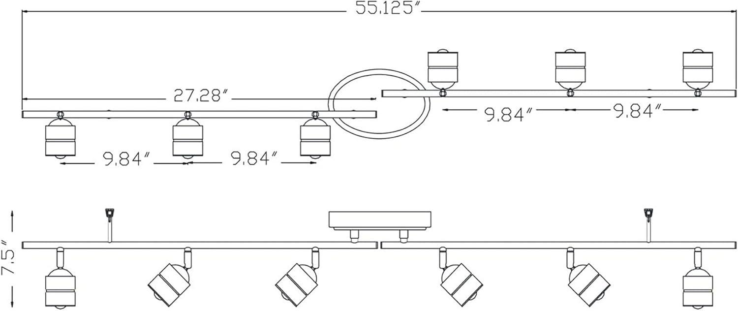 AFX Core 55.13'' 6 -Light Rail Track Kit with Dimmable and Adjustable Head