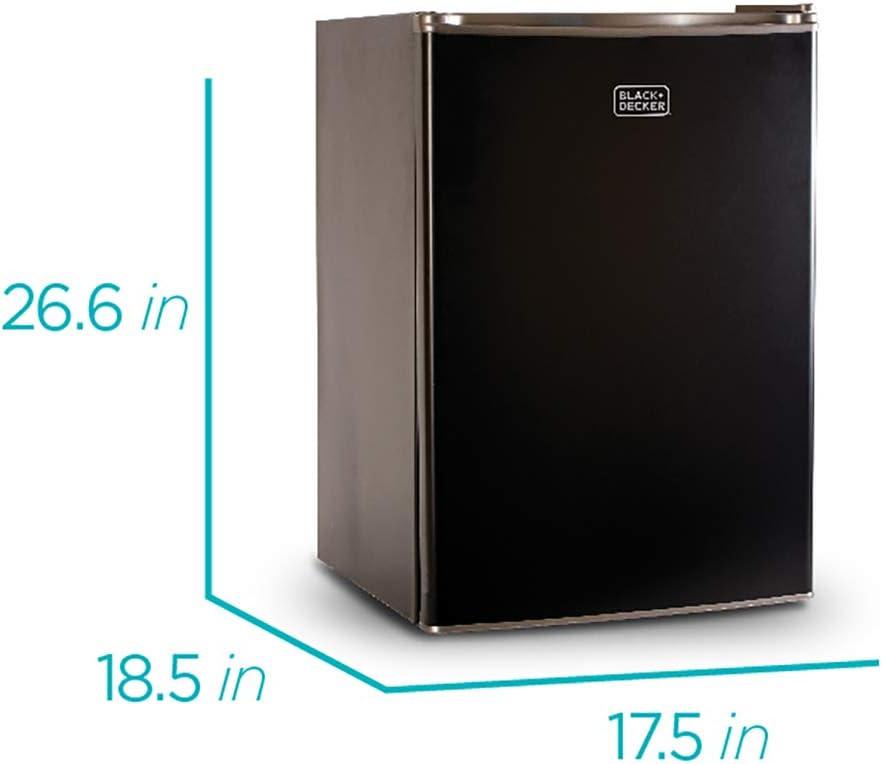 Black 2.5 Cu Ft Compact Refrigerator with Freezer