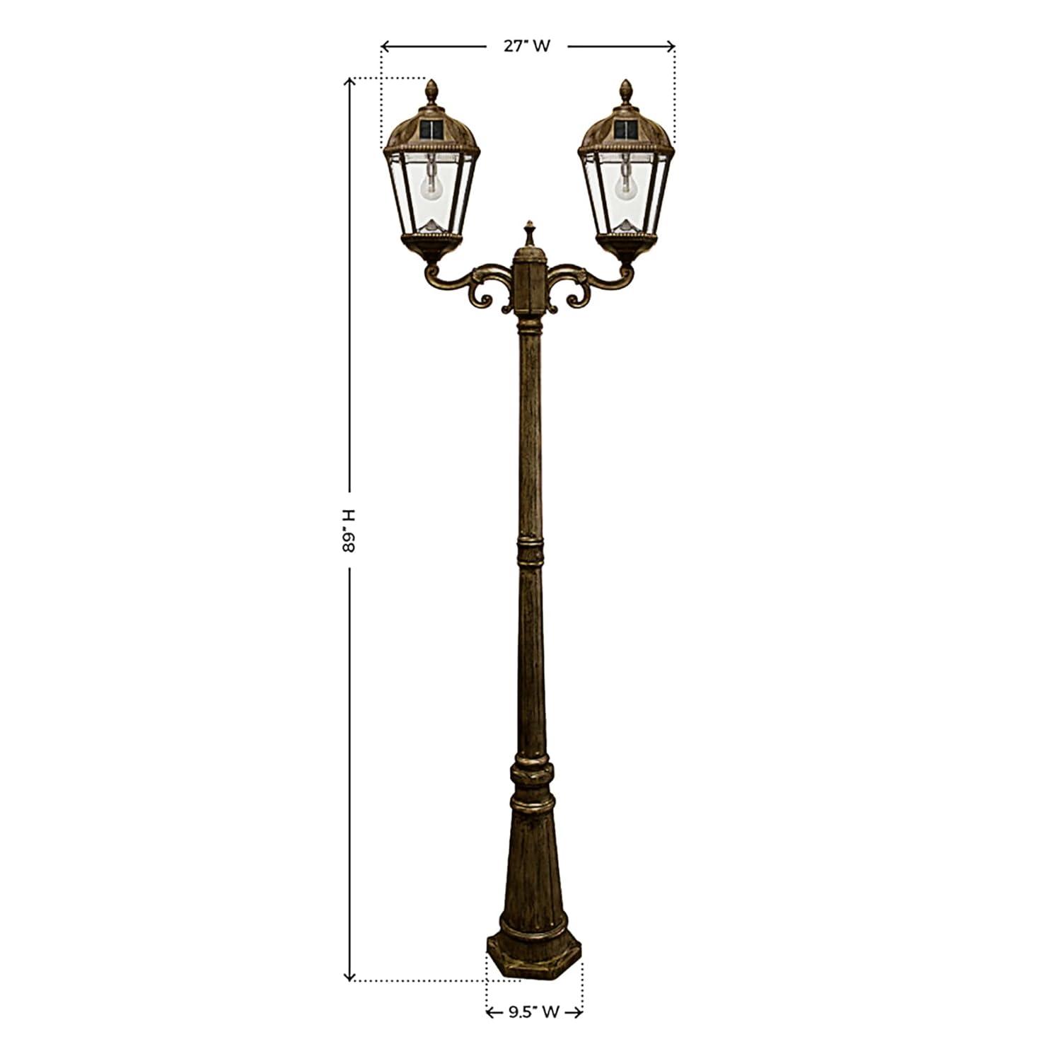 Gama Sonic Royal Brown 2-Light 89" H 300 Lumen Solar Powered Lamp Post (Full)