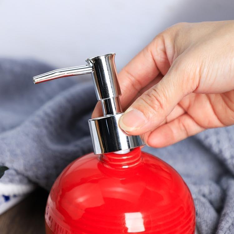 123Arts Ceramic Retro Soap Dispenser with Pump Soap Bottle Lotion Bottle
