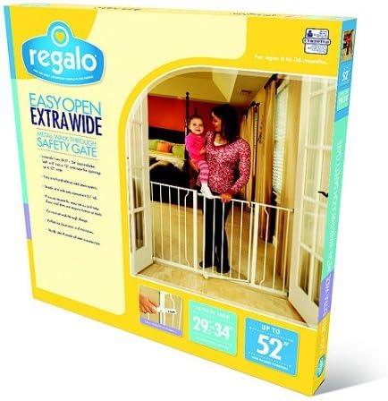 Regalo Extra Wide Easy Open Metal Walk Through Baby Gate