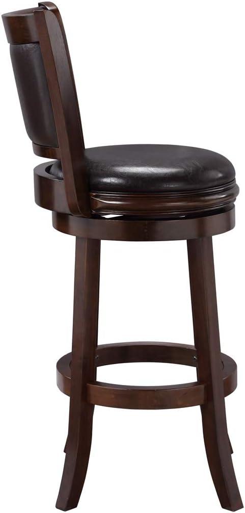29" Augusta Swivel Barstool Brown - Boraam Industries: Contoured Back, Rubberwood Legs, 300 lbs Capacity