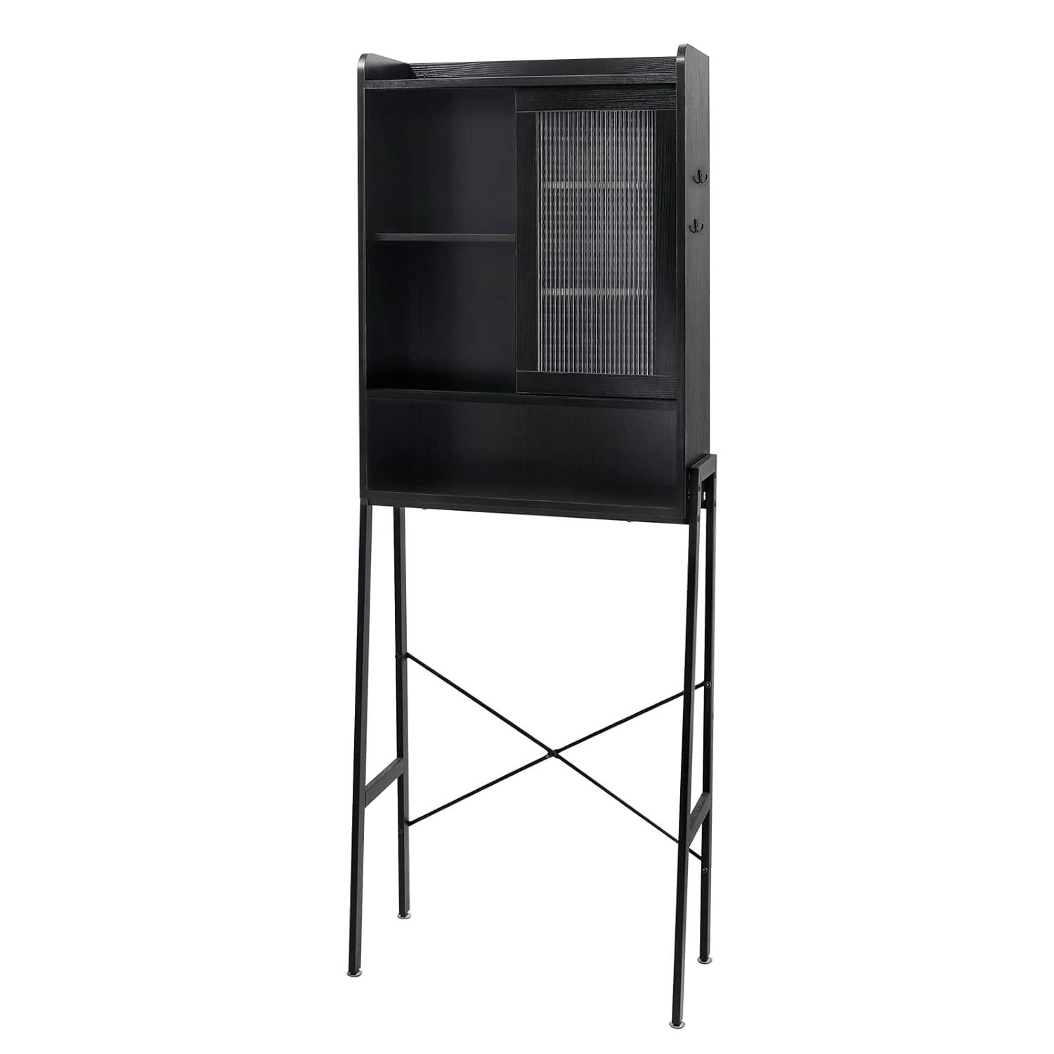 Freestanding Bathroom Toilet Above Storage Cabinet Storage Rack