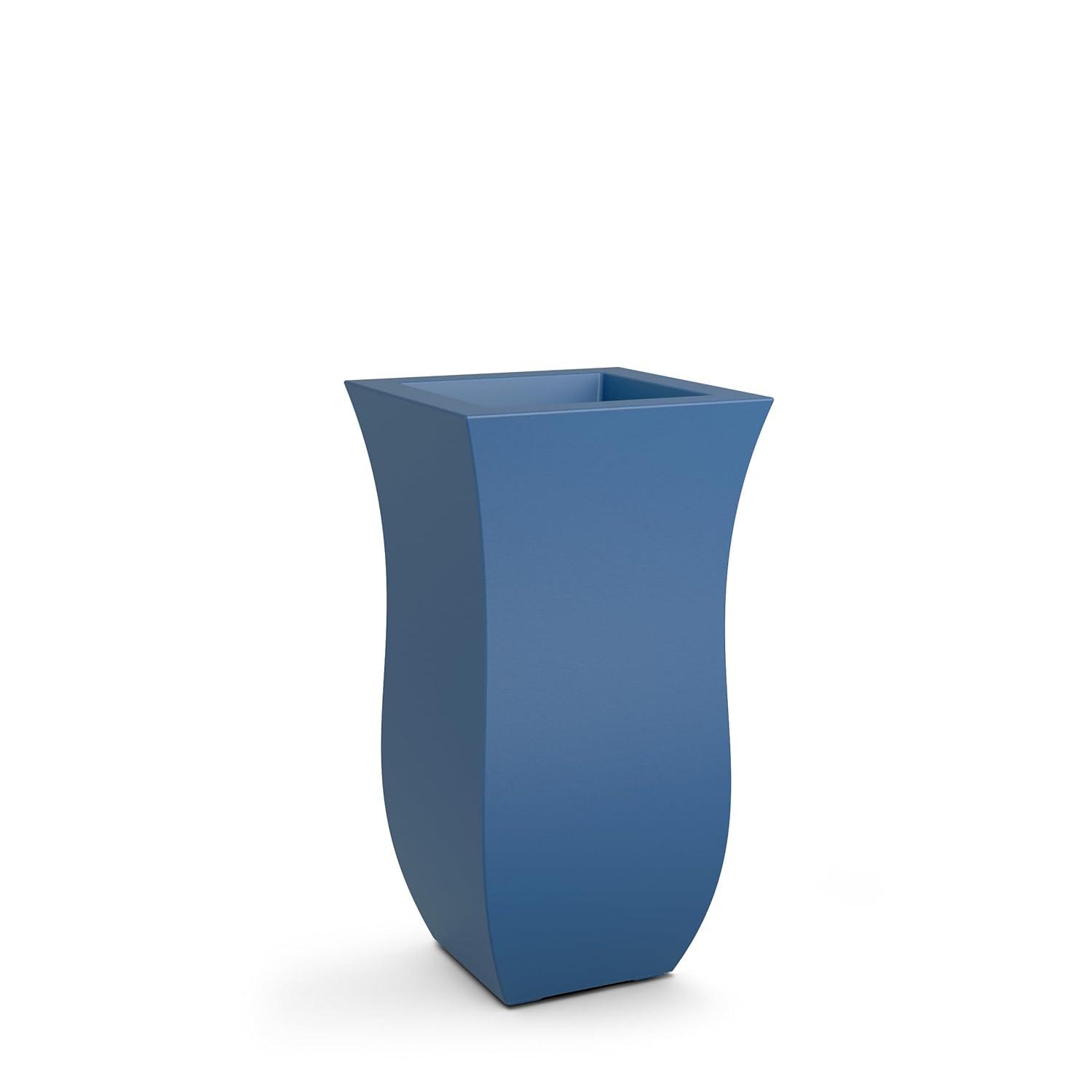 Mayne Valencia Polyethylene Resin 30" Tall Planter in Neptune Blue