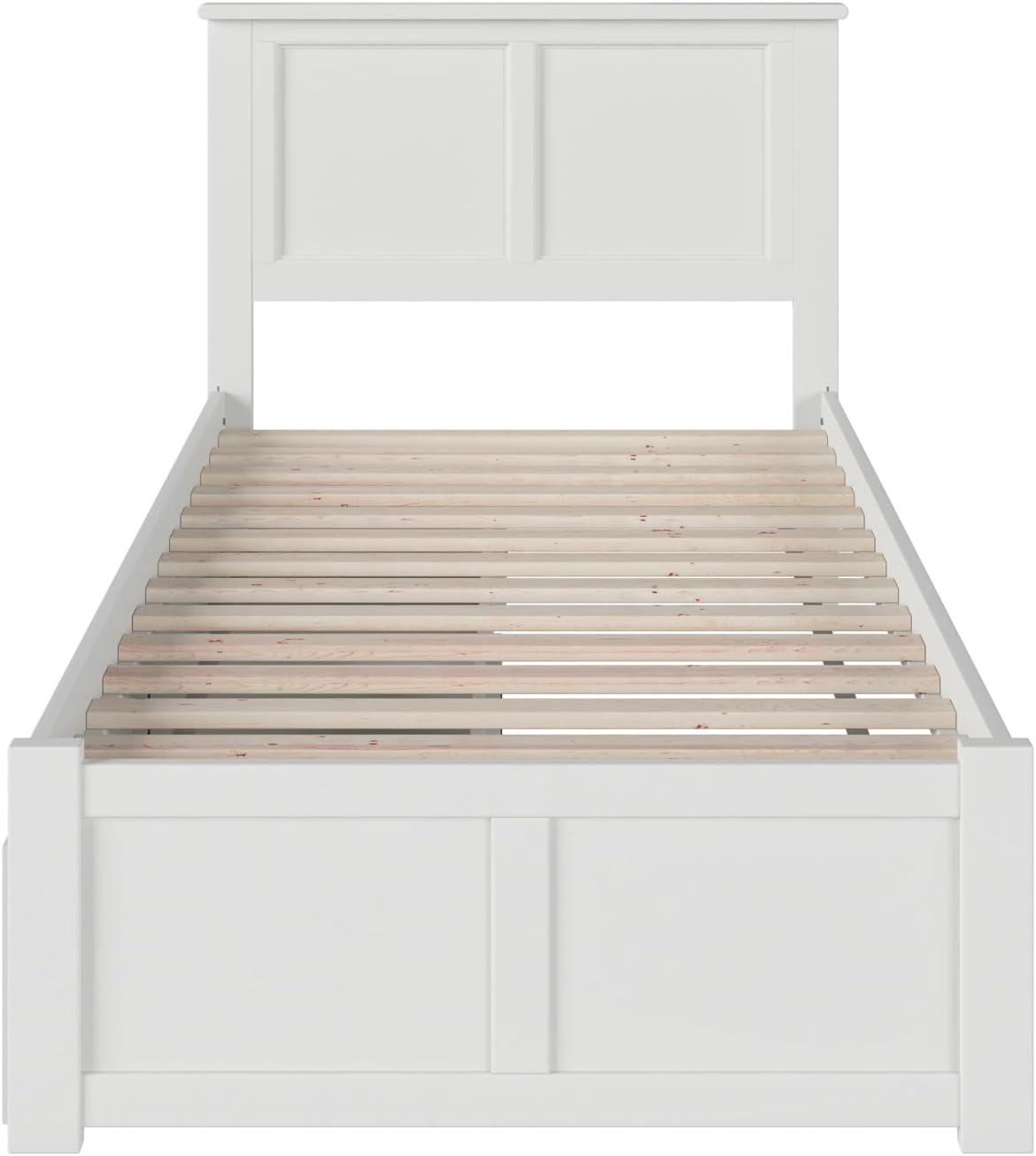 Madison Platform Bed with Flat Panel Foot Board and 2 Urban Bed Drawers in Multiple Colors and Sizes