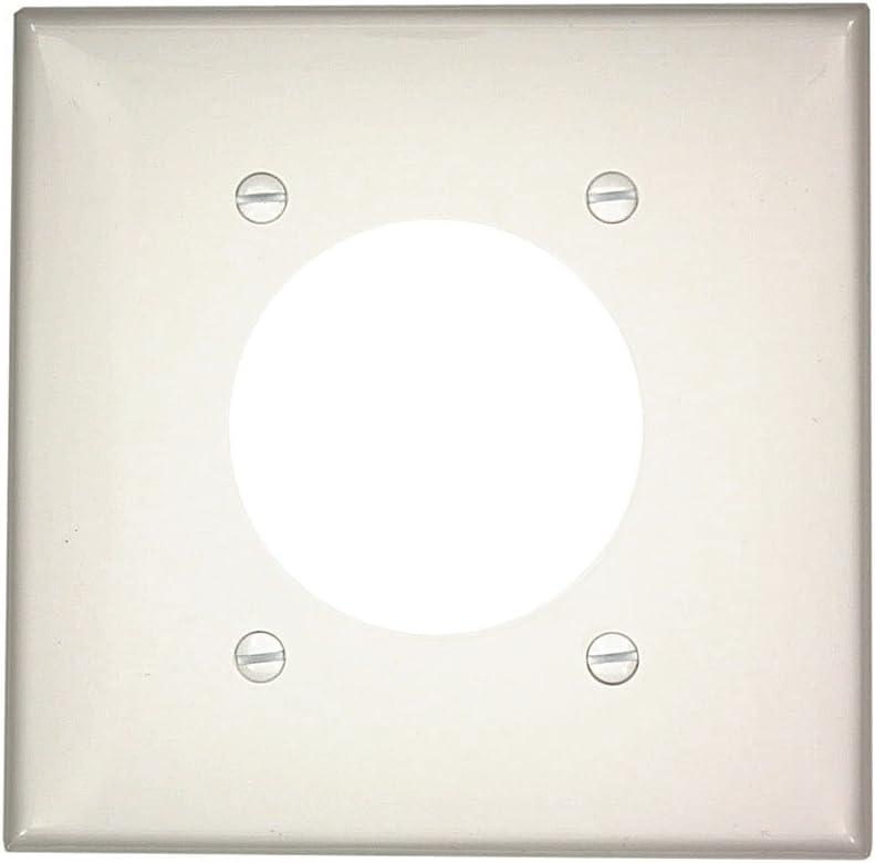 Leviton 80726-W White Midway Nylon Two Gang One 2.15" Single Receptacle Wall Plate