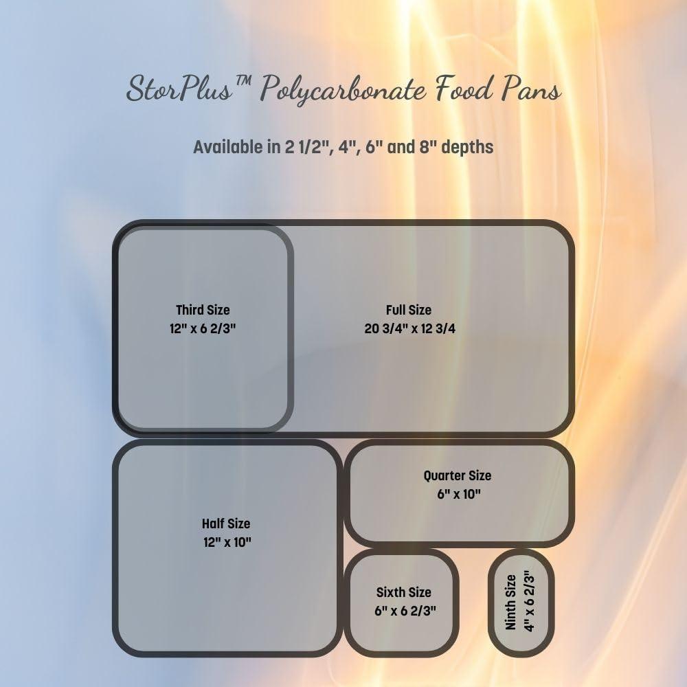Clear 1/4 Size 4-Inch Deep Plastic Food Pan