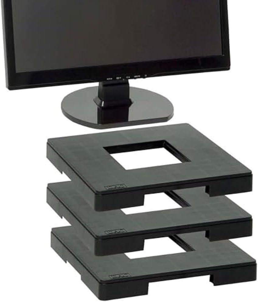 DAC DTA02151 1.25 in. Standard Monitor Riser Block for Flat Panel Display Type Supported, Black