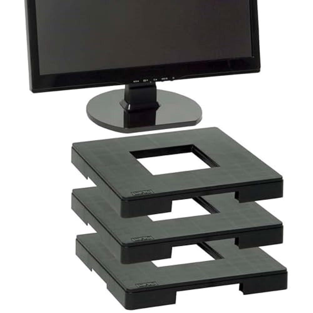 DAC DTA02151 1.25 in. Standard Monitor Riser Block for Flat Panel Display Type Supported, Black