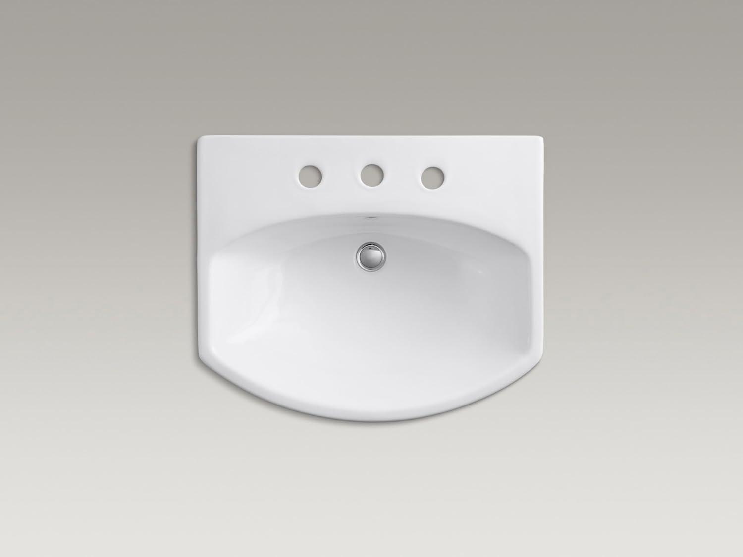 Cimarron® 26.81" Vitreous China U-Shape Pedestal Bathroom Sink with Overflow