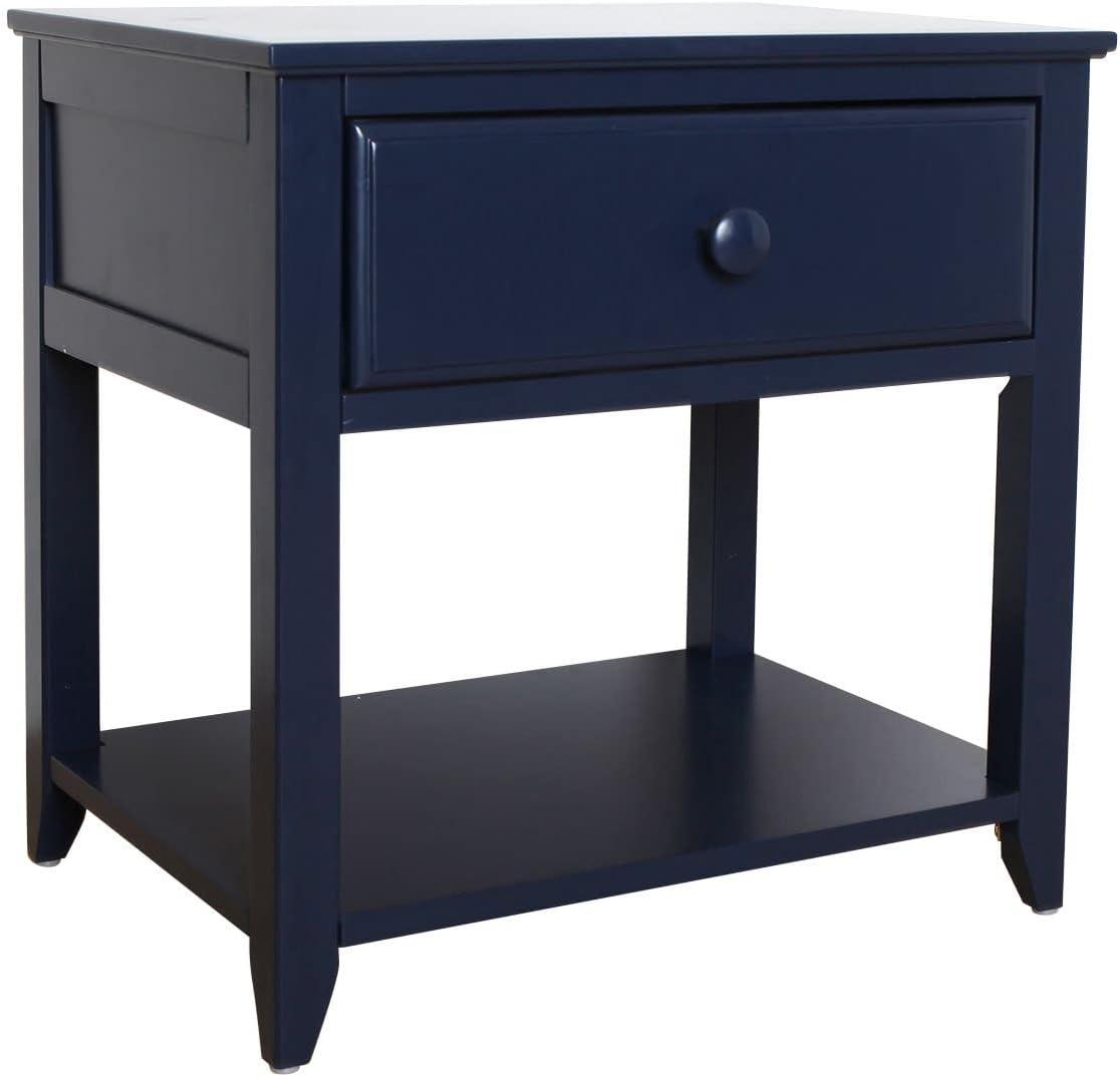 Max & Lily Nightstand with Storage Drawer, Small Solid Wood Bedside, Side Tables for Bedroom