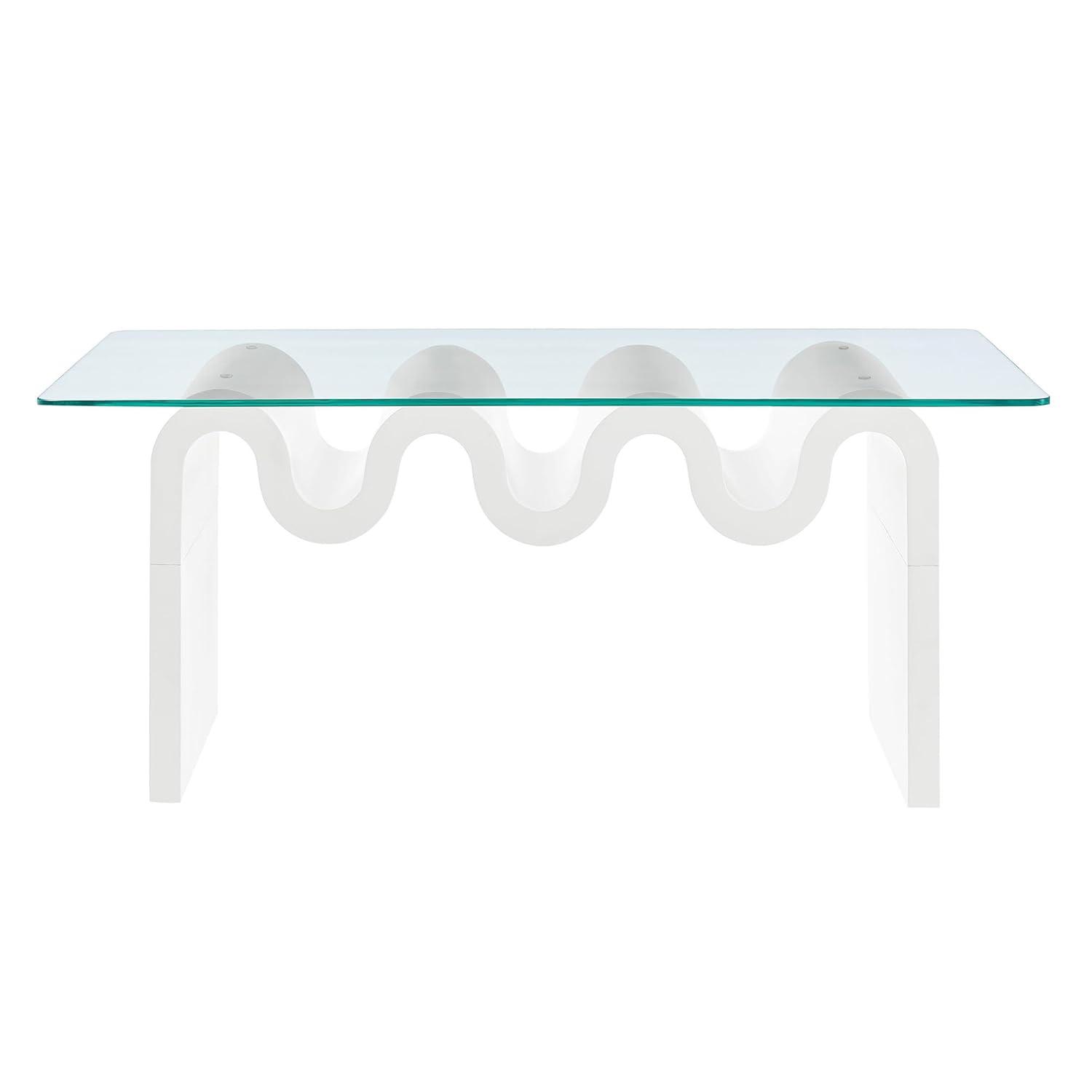 Modway Ondine Glass Top Coffee Table In Spiced Apple