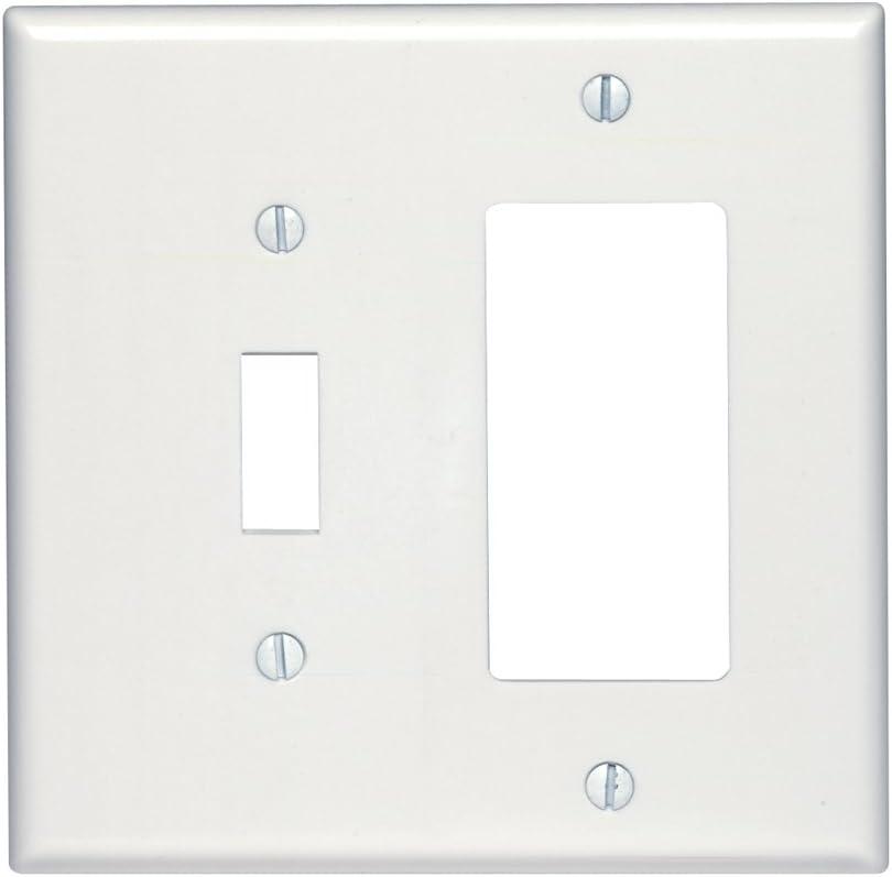 White Thermoset Plastic 2-Gang Toggle/Decora Wallplate