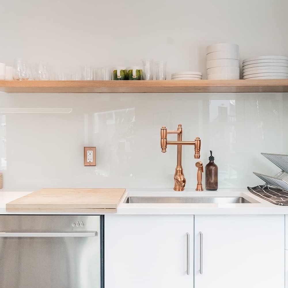 Akicon Copper Single Handle Deck-mount Pot Filler Kitchen Faucet ( Side Sprayer Included )