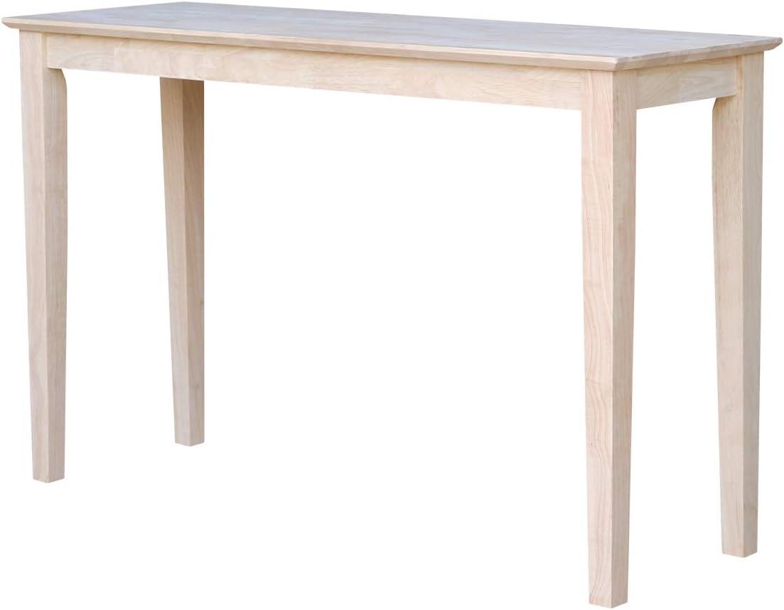 International Concepts 48" Shaker Table Unfinished: Hardwood Entryway Furniture, Spot Clean, No Warranty