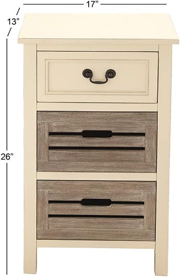 Urban Designs Cape Cod Two-Tone 3-Drawer Storage Chest Night Stand