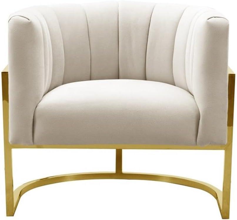 TOV Furniture Magnolia Spotted Cream Chair with Gold