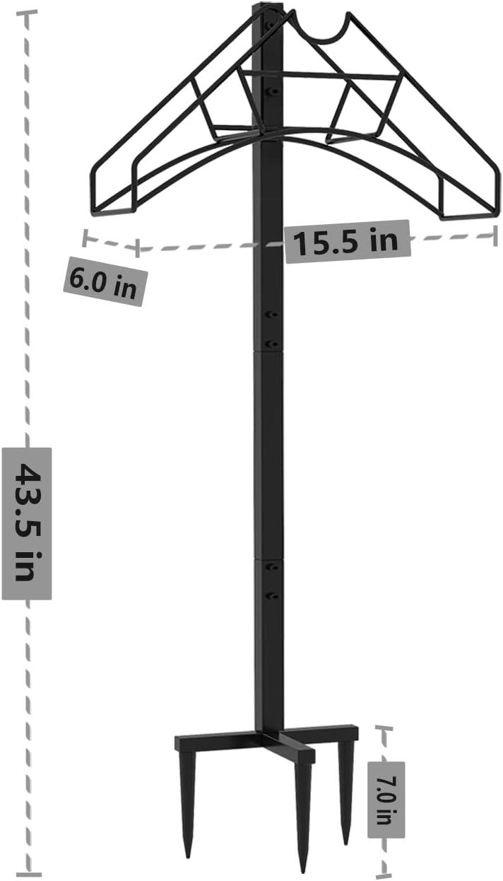 Heavy Duty Black Metal Freestanding Garden Hose Holder
