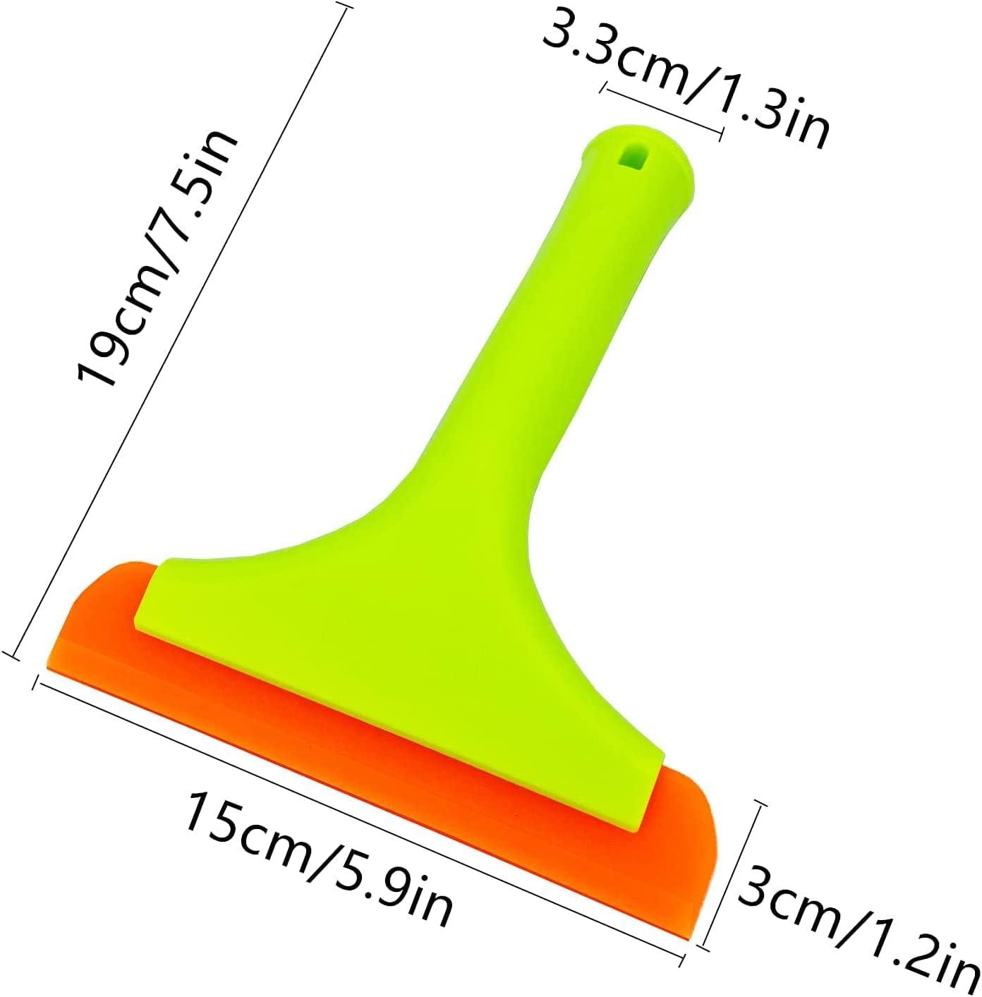 Green Silicone Squeegee with Orange Blade for Windows and Mirrors