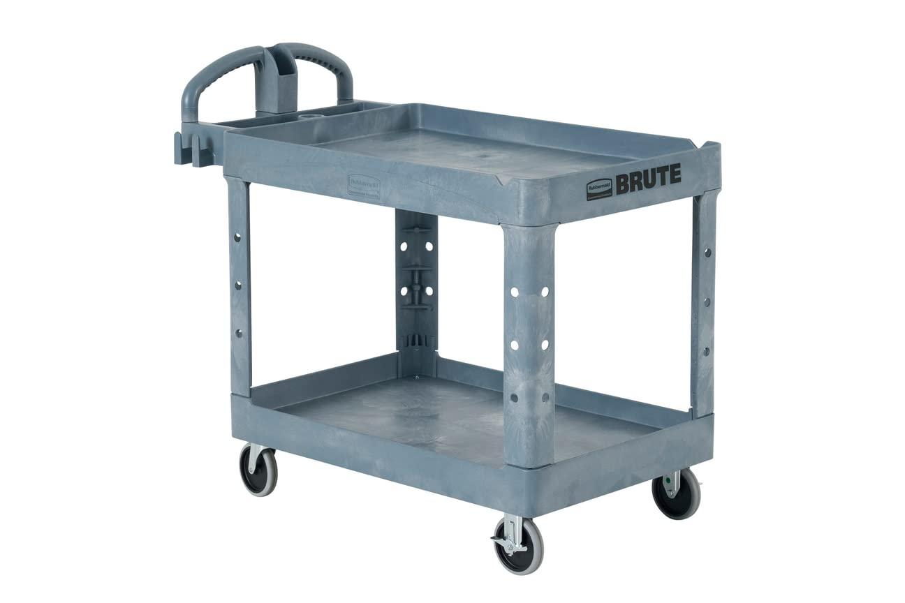 Rubbermaid  Heavy-Duty Ergo Handle Utility Cart, Gray