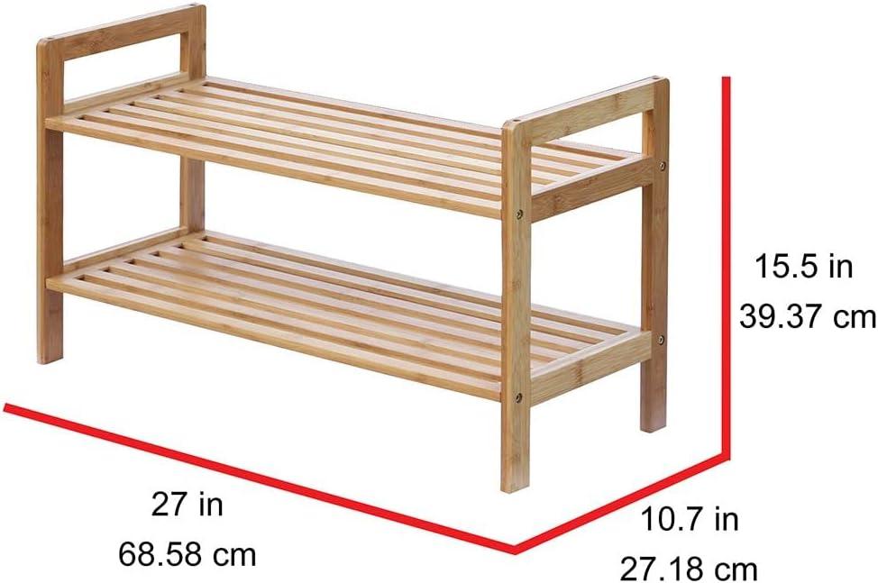 Oceanstar 2 Tier Bamboo Shoe Rack, Brown
