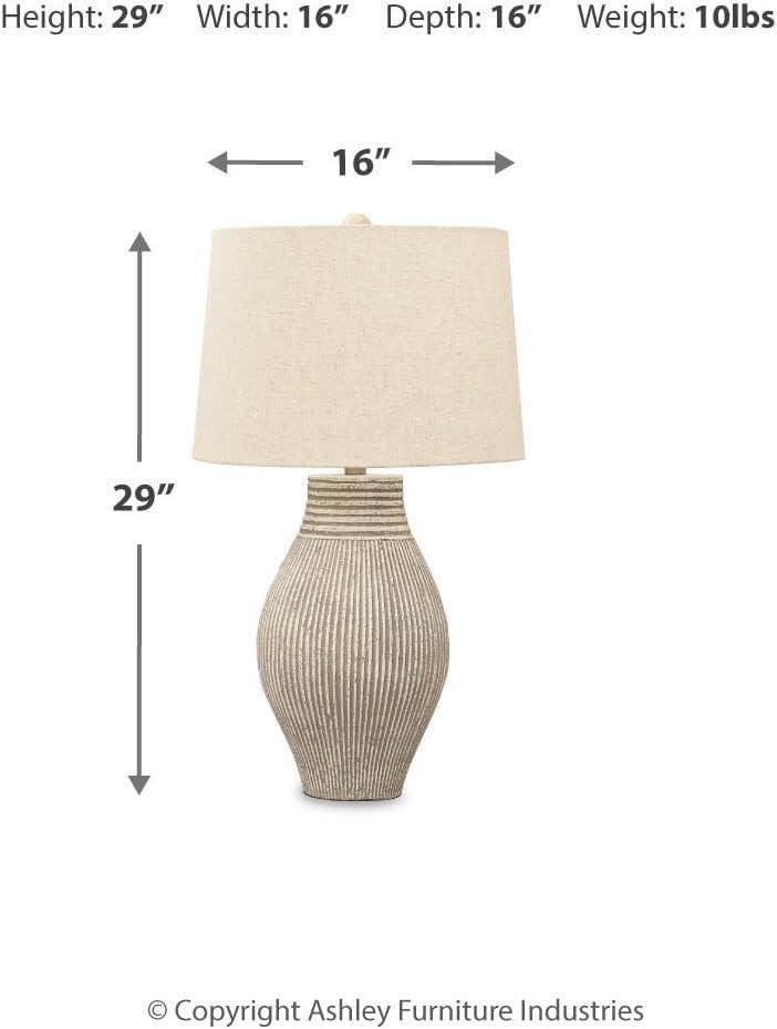 Layal Table Lamp Beige: 3-Way Switch, Textured Base, UL Listed - Signature Design by Ashley