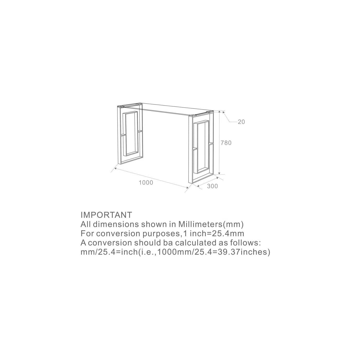 Contemporary Stainless Steel and Glass ConsoleDesk Gold