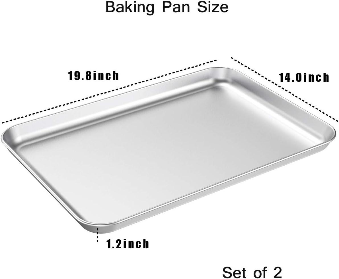 Stainless Steel Heavy Duty Cookie Sheets Set of 2