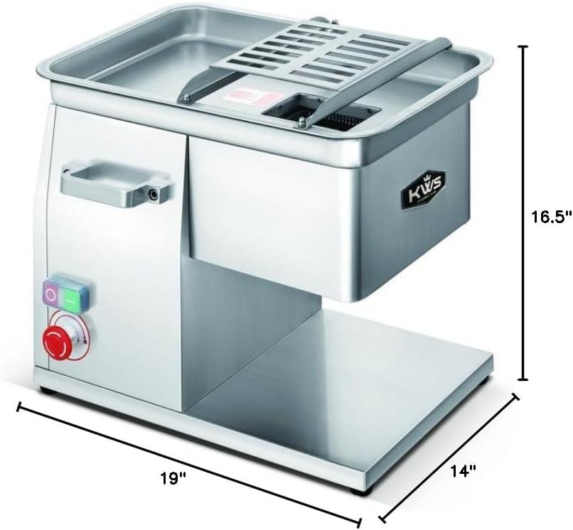 KWS SL-48 1320W 1.8HP Electric Stainless Steel Fresh Meat Cutter for Restaurant/Deli/Butcher Shop (13mm)(Blade Thickness Variation Available)