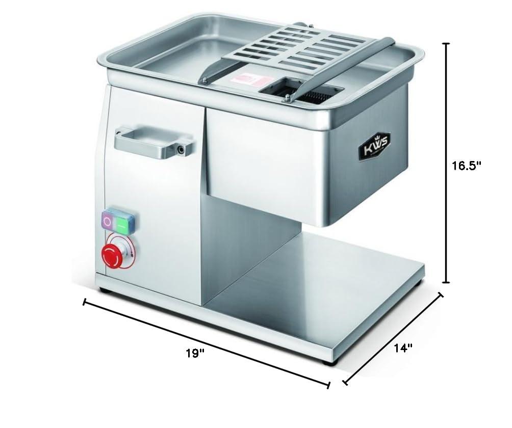 KWS SL-48 1320W 1.8HP Electric Stainless Steel Fresh Meat Cutter for Restaurant/Deli/Butcher Shop (13mm)(Blade Thickness Variation Available)