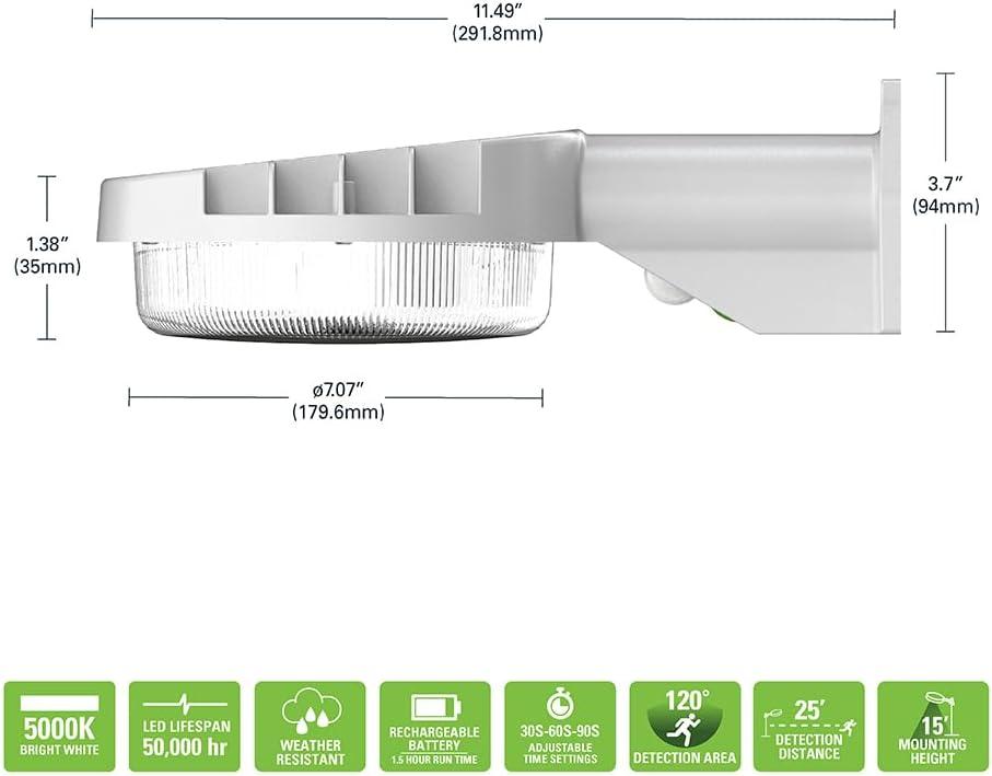 Halo Motion-Sensing Solar Powered LED Gray Area Light